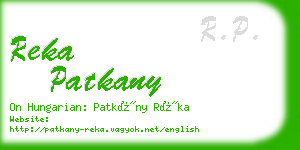 reka patkany business card